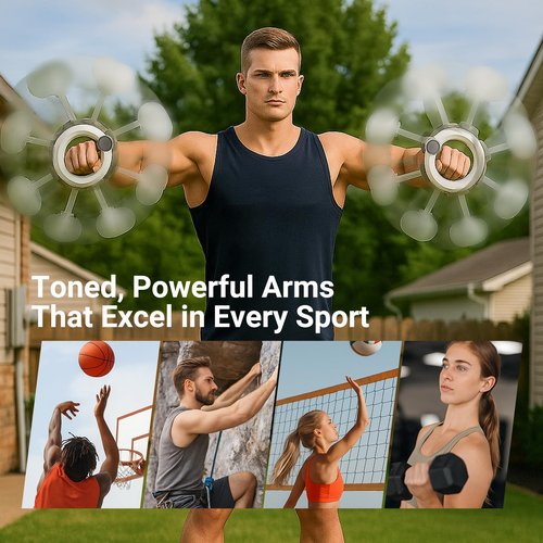 Arm and Shoulder Workout Equipment for Men and Women, 360° Hand-Crank Forearm Trainer, Shoulder Exercise and Mobility Trainer, Home Fitness Equipment for Chest and Upper Body Strength