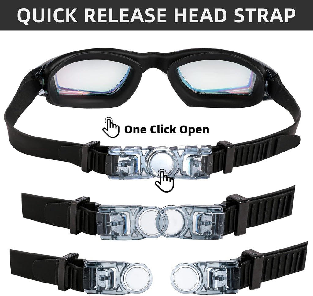 Skiennix Swim Goggles - Anti-Fog, Leak-Proof Design for Adults & Youth | 2 Pack