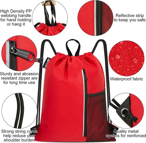 HOLYLUCK Drawstring Backpack - Versatile Gym Bag for Men & Women | Perfect for Beach & Sports
