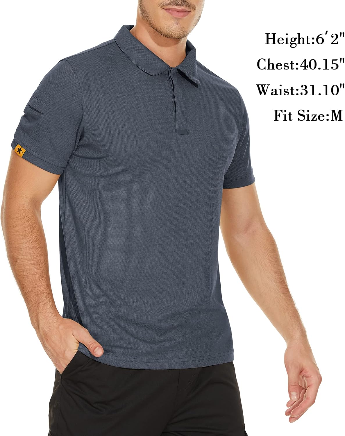 V VALANCH Men's Golf Polo Shirt - Moisture-Wicking Short Sleeve Athletic Tee | Comfortable Fit