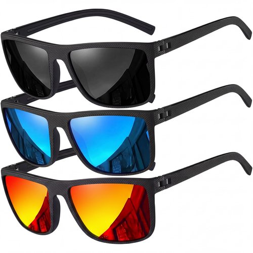 grinderPUNCH Polarized Square Sunglasses for Men Black Designer Polarized Sunglasses Trendy Shades Sunglasses For Men UV 400