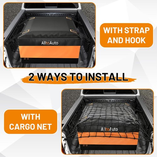 All-in-One Bundle 26 CuFt Waterproof Truck Bed Cargo Bag - Heavy Duty Storm-Proof Carrier (50"x40"x22")