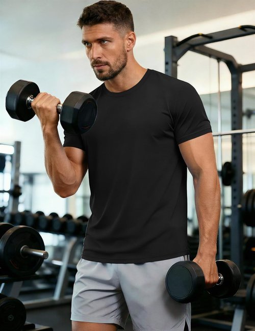 MAGCOMSEN Men's UPF 50+ Quick-Dry Athletic T-Shirt - Ideal for Running, Swimming & Workouts