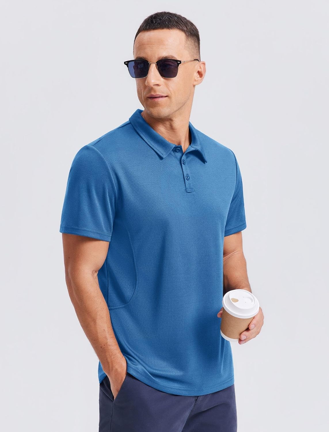 PINSPARK Golf Polo Shirt - Quick Dry Performance Casual Short Sleeve | Moisture-Wicking Athletic Wear