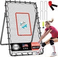 Skiennix Volleyball Rebounder Net - 6-Angle Adjustable 7x4ft Training Equipment for Bumping & Spiking
