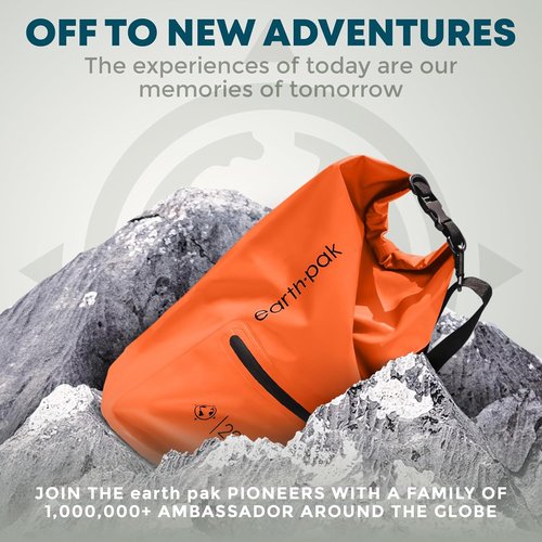 Earth Pak Waterproof Dry Bag - Durable Dry Bag Backpack with Zippered Pocket for Gear Protection