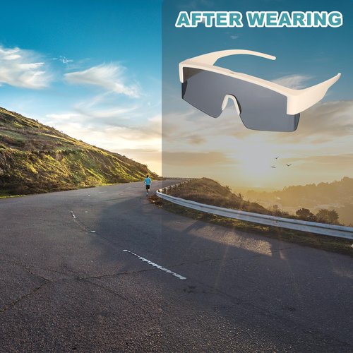 HARFINGTON Sport Sunglasses Cycling Polarized Sun Glasses for Men Women Mountain Bike Driving Fishing Running, Beige & Gray