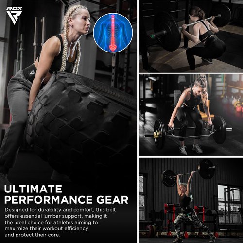 RDX Women Weight Lifting Belt 4” Adjustable Back Lumbar Support Bodybuilding, Powerlifting Strength Training Core Exercise Fitness Workout Squats Deadlifts,Ladies Home Gym Equipment