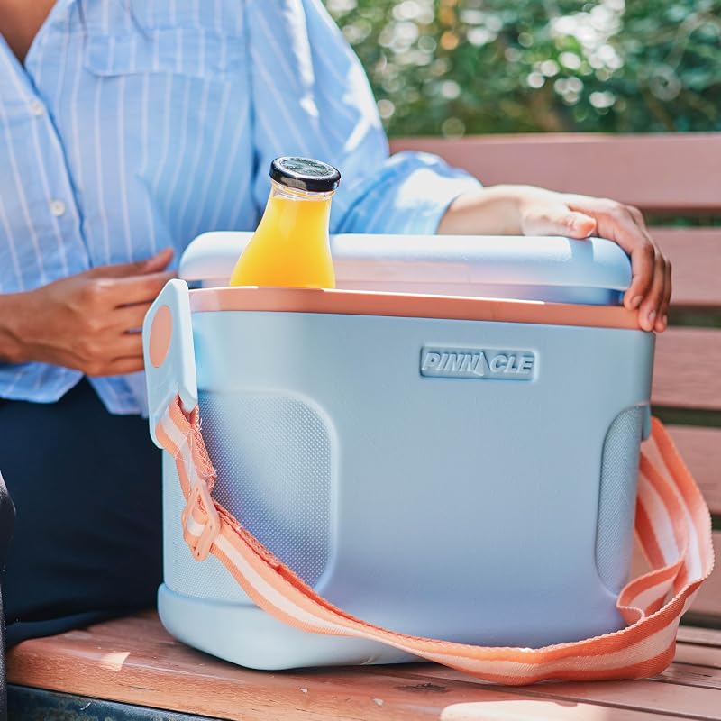 Pinnacle 8.5 Qt Mini Cooler with Adjustable Shoulder Strap, Detachable Ice Pack Divider – Blue