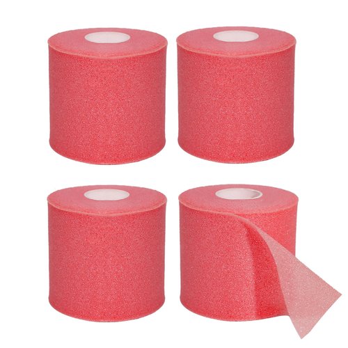 Dimora Pre Wrap Athletic, 4 Rolls Prewrap Headband for Hair, 120 Yards Foam Underwrap Athletic Tape, Best Padding for Underneath Sports Tape, 2.75 Inches x 30 Yards - Rose Red