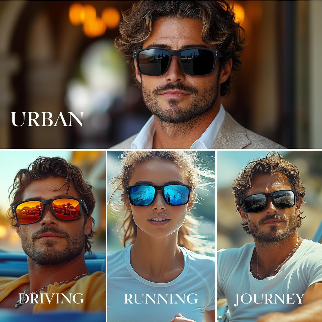 Polarized Sunglasses | Classic Sport Shades for Men & Women - UV400 Protection for Driving & Outdoor Activities