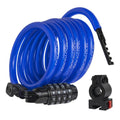 DocksLocks Security Cable Lock Set (4' or 6') Coiled, Keyless Resettable Combination, Mounting Bracket, Portable and Compact for Bikes, Scooters 4ft