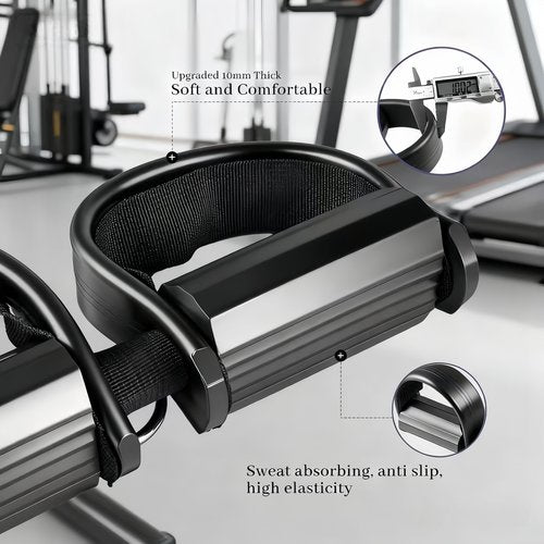 Adjustable Foot Pedal Resistance Band, Durable Foot Pedal Resistance Trainer with Bag. Multifunctional Pedal Puller Resistance Rope with Handles. Fitness Equipment for Women and Men. Black.