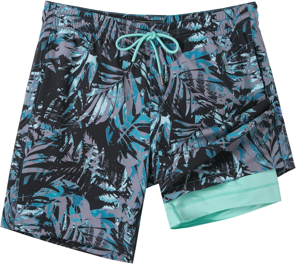 Surf Cuz Men's Swim Trunks - Quick-Dry 7" Swim Shorts with Compression Liner | Stretchy Comfort