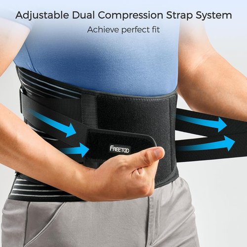 FREETOO Back Brace - Breathable Lower Back Pain Relief Support Belt for Men/Women | Anti-Skid Design, Medium Size