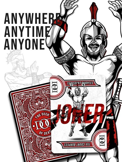 The Deck of Death Fitness Deck Workout Cards, 54 Card Exercise System,The Ultimate at Home Bodyweight Workout, Fitdeck for Increased Strength & Endurance, Sweat Deck Exercise