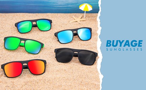 BUYAGE Polarized Sports Sunglasses for Men Women, Lightweight Fishing Driving Running Golf Sun Glasses with UV Protection