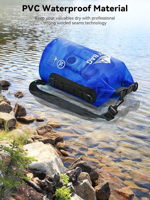HEETA Waterproof Dry Bag - Lightweight Roll Top Storage Backpack with Phone Case | 5L/10L/20L/30L/40L Options for Travel & Outdoor Activities
