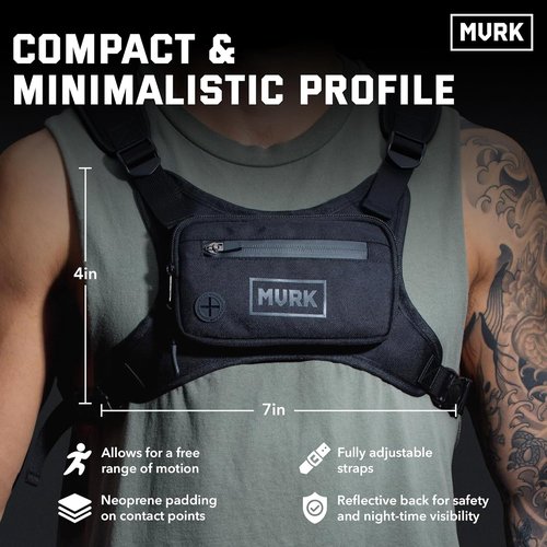 MVRK Water Resistant Running Vest - Lightweight Chest Pack with Phone Holder & Reflective Detail