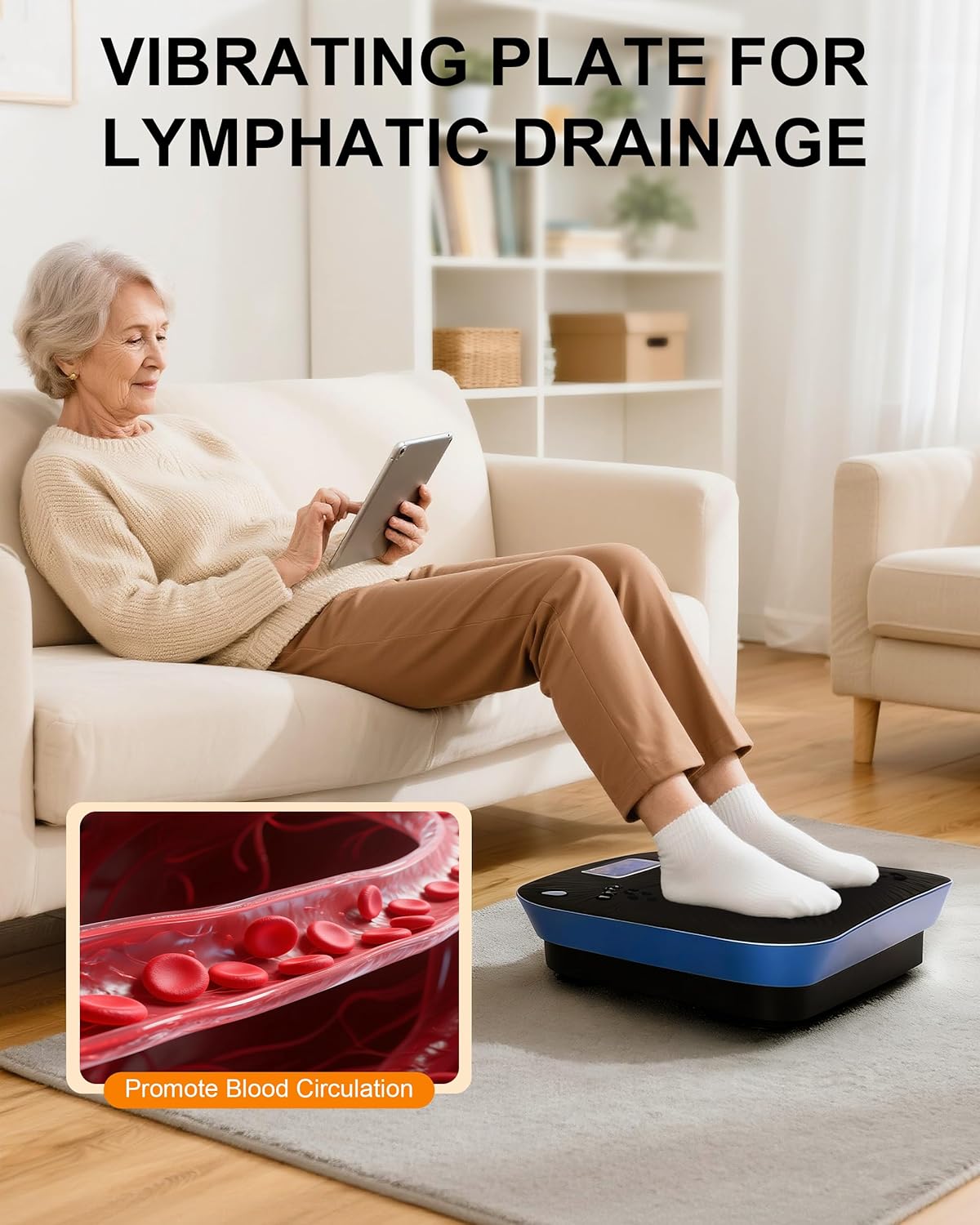 Skiennix Vibrating Plate Machine - 180 Speeds for Lymphatic Drainage & Weight Loss | 460LB Capacity Fitness Platform