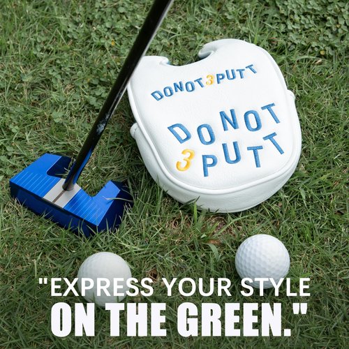 Golf Mallet Putter, DO NOT 3PUTT Magnetic Closure Premium Leather Golf Club Head Covers Fits for Golf OZ1 MEZZ 1 MEZZ1 MAX Putter