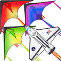 JOYIN Large Delta Kites - Easy to Fly Airplane & Spaceship Designs | Perfect for Kids & Adults Outdoor Fun