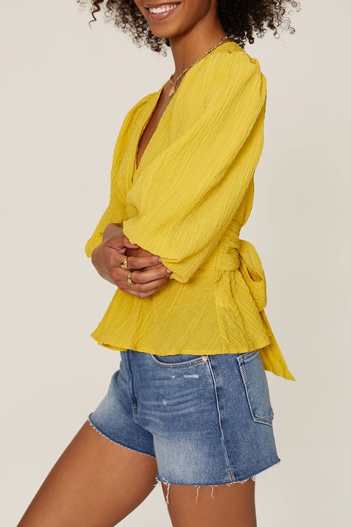 Louna Rent the Runway Pre-Loved Yellow Smocked Blouse, Yellow, Medium