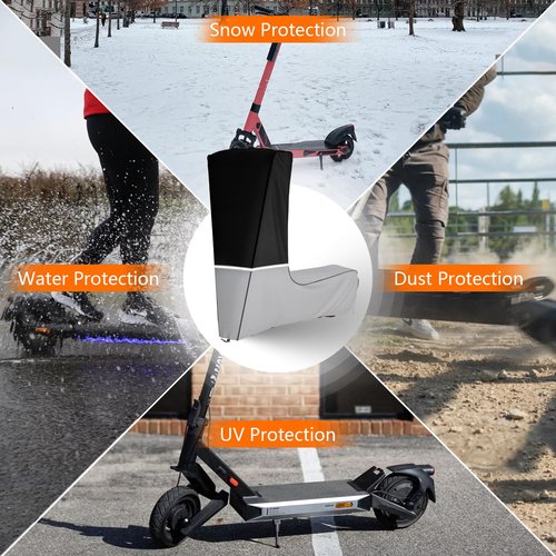 Kistrba Electric Scooter Cover, Heavy-Duty 600D Oxford Fabric, Waterproof All-Weather Protection for 500-2000W E-Scooters, Universal Fit Outdoor Storage