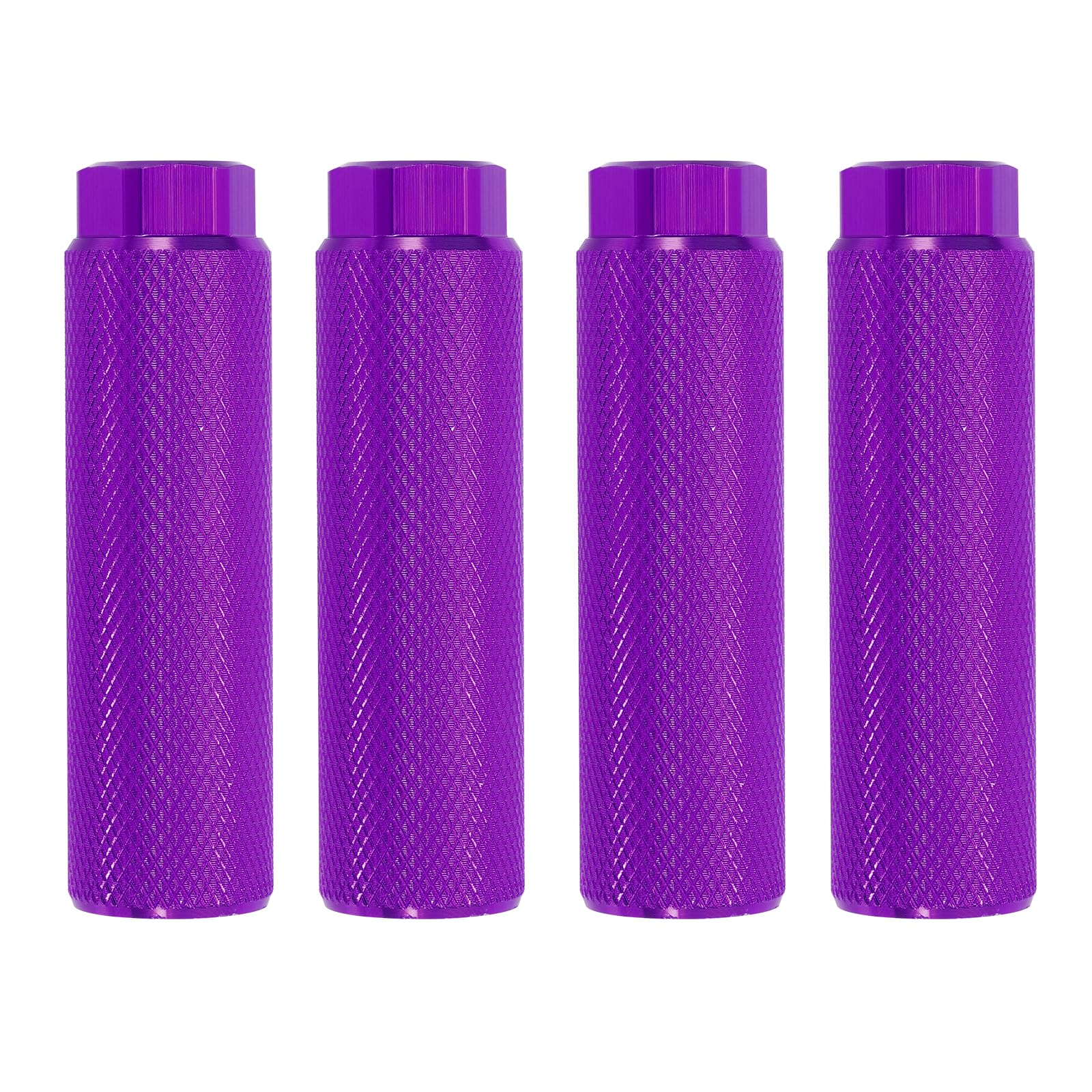 PATIKIL Aluminum Alloy Bike Pegs Fit 3/8 inch Axles, 4 Pack Anti-Skid Lead Foot Bicycle Pegs Back Seat Stands for BMX Mountain Bike Cycling Rear Stunt Pegs, Purple