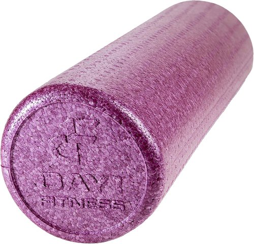 Day 1 Fitness High Density Foam Roller - Sports Massage for Deep Tissue Relief | Solid Purple, 18”