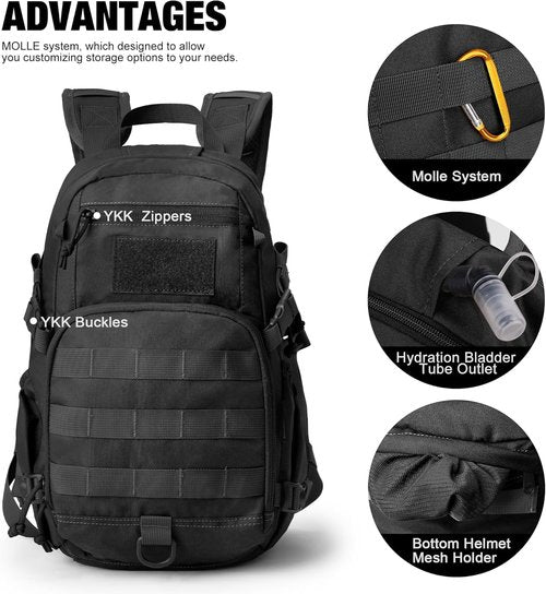 Mardingtop Small Tactical Backpack - Molle Hiking Pack for Outdoor Adventures | 15L/25L Options