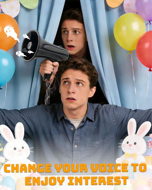 MyMealivos Prank Voice Changer Megaphone with 6 Different Sound Effects Voice Changing Bullhorn for Birthday Party, White Elephant Gift Exchange-Black