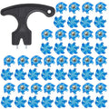 51Pcs Golf Spikes Set 50 Golf Shoe Spikes Replacements with 1 Black Cleats Spanner Metal Thread Screw 6 mm Dia Shoe Cleats Suitable for Use on Lawns or Golf Courses (Blue)