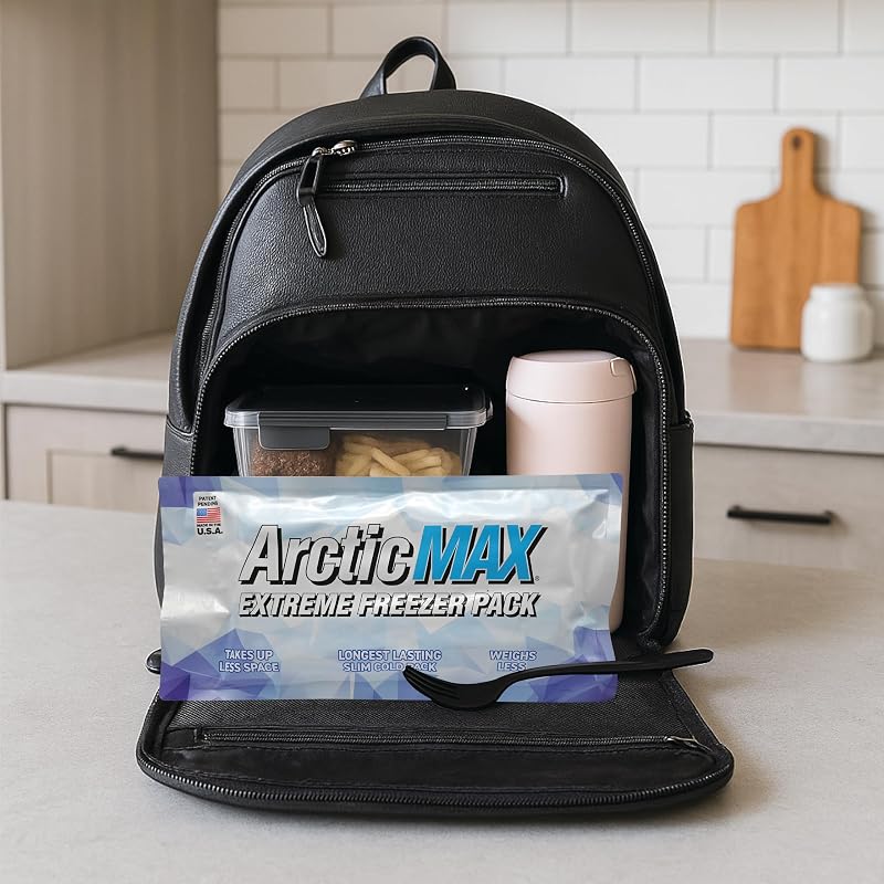 ArcticMAX Slim Cooler Ice Pack - Long-Lasting Reusable Bead Pack (Medium)