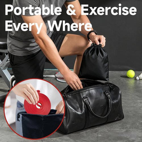 Adostob Resistance Bands Set with Door Anchor, Multi-Levels Pull Up Assistance Bands, Exercise Bands for Working Out, Stretching, Muscle Training, Physical Therapy (Men/Women)