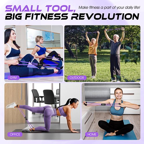 HOXWC Figure 8 Resistance Band, Exercise Bands for Arms, Shoulder, Back, Chest, Stretch Fitness Band for Physical Therapy, Yoga, Pilates, Home Gym Workout Equipment for Women Men