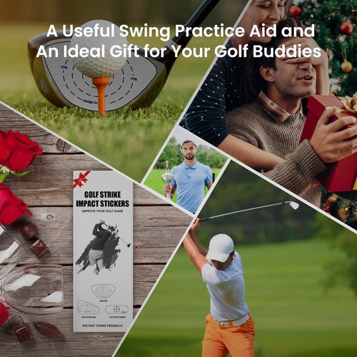 FINGER TEN Golf Impact Tape 75/150/375 Pcs Value Set Golf Club Impact Stickers Labels for Driver Woods Irons Putters, Self-Teaching Training Aid for Swing Practice (375Pcs-Right Handed Golfer)