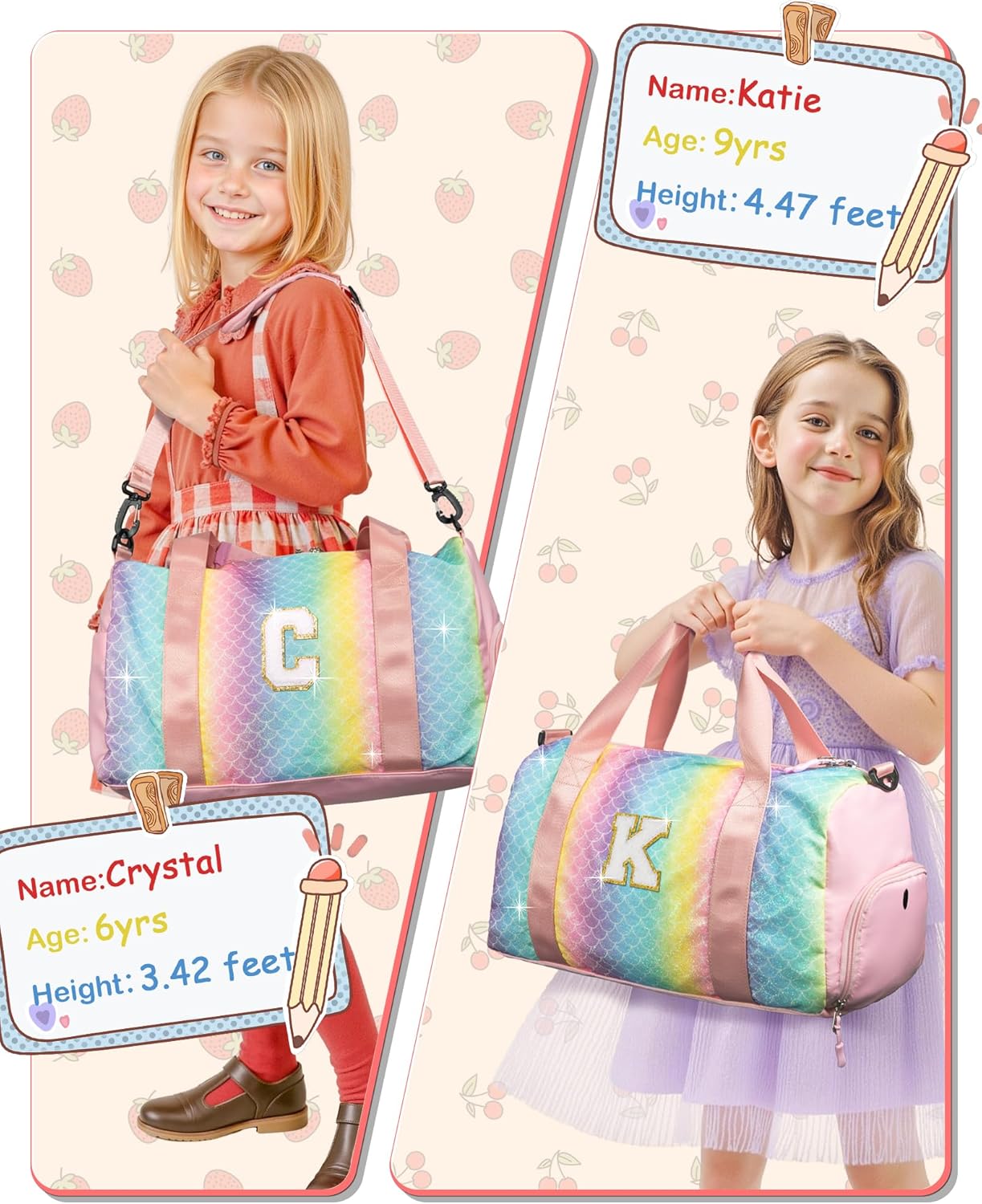 Skiennix Gym Bag for Girls - Personalized Weekender with Shoe Compartment & Makeup Pouch | Ideal Birthday & Graduation Gift (Letter Y)