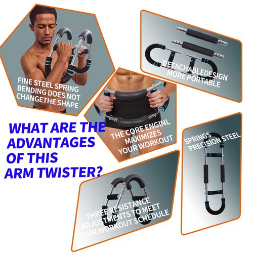 LingPeak Arm Trainer – Multi-Functional Chest Workout Equipment for Men, Portable Twister Arm Trainer & Ab Machine, Full Body Fitness Equipment, Home Chest Press Machine