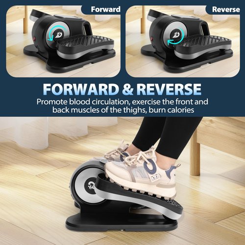Under Desk Elliptical Machine, Eliptical Leg Exerciser As Seen On TV with Remote,12 Speed Levels for Whole Family,Forward & Reverse Direction, Auto & Manual Mode, Quiet Portable Machine, Home & Office