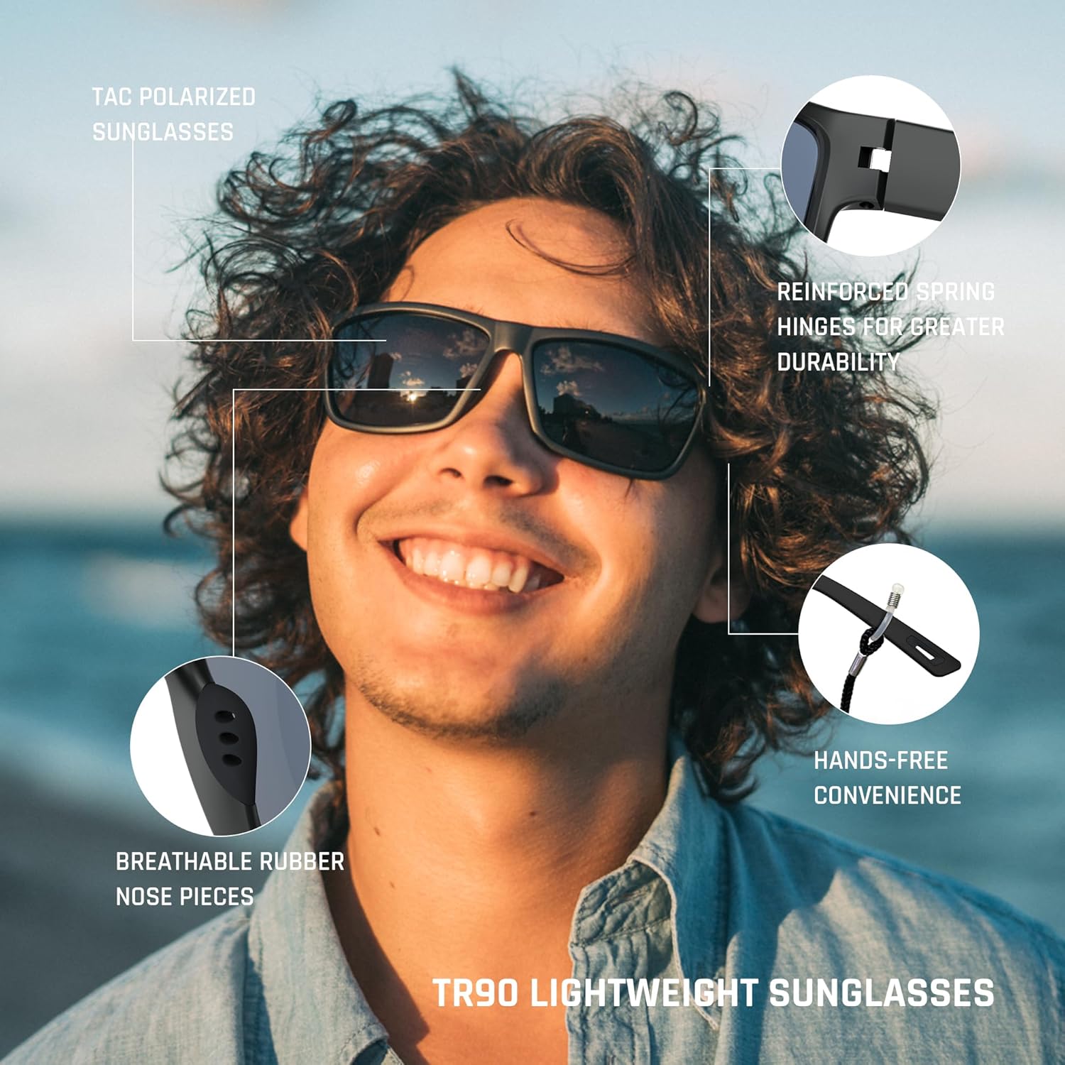 TOREGE Polarized Sports Sunglasses - Unisex Cycling, Running, Golf & Fishing | TR26 Model