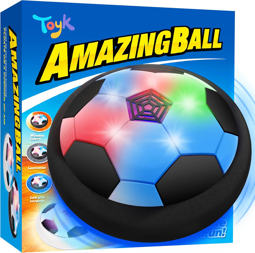 Toyk Boy Toys - LED Hover Soccer Ball - Air Power Indoor/Outdoor Football Game | Perfect Birthday Gift for Ages 3-12