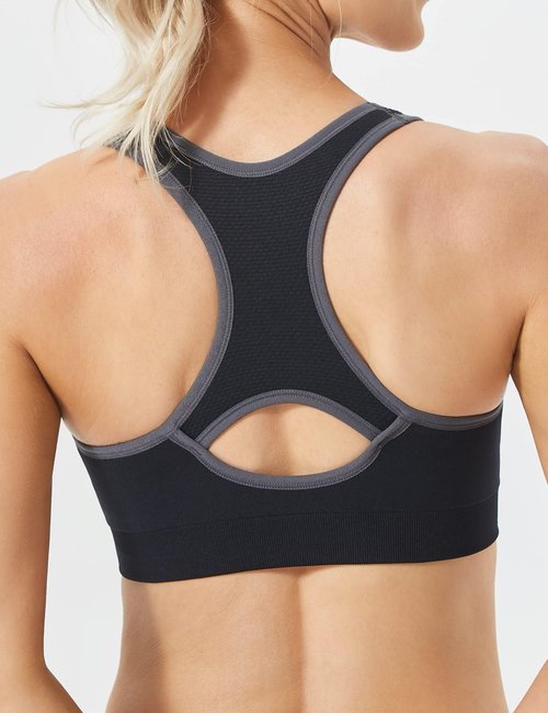 FITTIN Padded Sports Bras for Women: Racerback Medium Support 3 Pack Workout Bra for Dance K-pop Yoga Fitness- Full Coverage Comfortable Tops for Young Lady College Students Aged 18-28