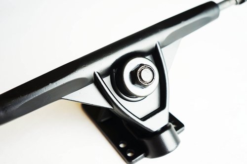 VJ Longboard Skateboard Trucks, 7inch 178mm, 50º Bases, Reverse Kingpin for Downhill, Pintail and Freeride (Set of 2) (Black)