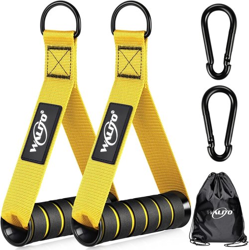 WALITO Exercise Handles and Gym Ankle Straps, Replacement Cable Machine Attachments for Home Gym Equipment, Pulley System, Pilates, Resistance Bands, Strength Trainer