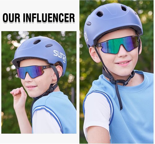 DUCO Kids Sunglasses - Lightweight TR90 Frame with UV400 Protection | Sports Cycling Shades for Boys & Girls DK268