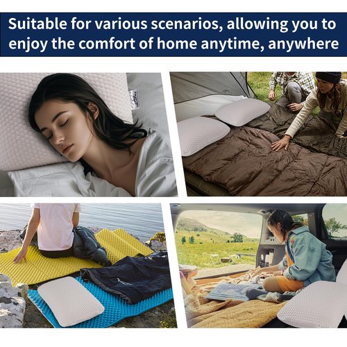 Talatex 100% Natural Premium Talalay Latex Travel Pillow, Camping Pillow, Small Camping Pillow with Compressible Stuff Sack, No Memory Foam Chemicals with Washable Cover (Medium Latex, 1)
