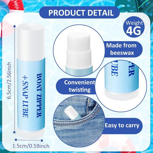BBTO Snap and Zip Wax | Zipper Lubricant Stick for Boats, Tents, Backpacks & Drysuits
