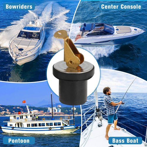 Brass Boat Plug by [Brand Name] - Durable 3/4 Inch Snap Handle Drain Plug for Marine Use