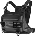 Skiennix Tactical Chest Bag - Water Resistant Running Vest for Men & Women | Black Outdoor Pack